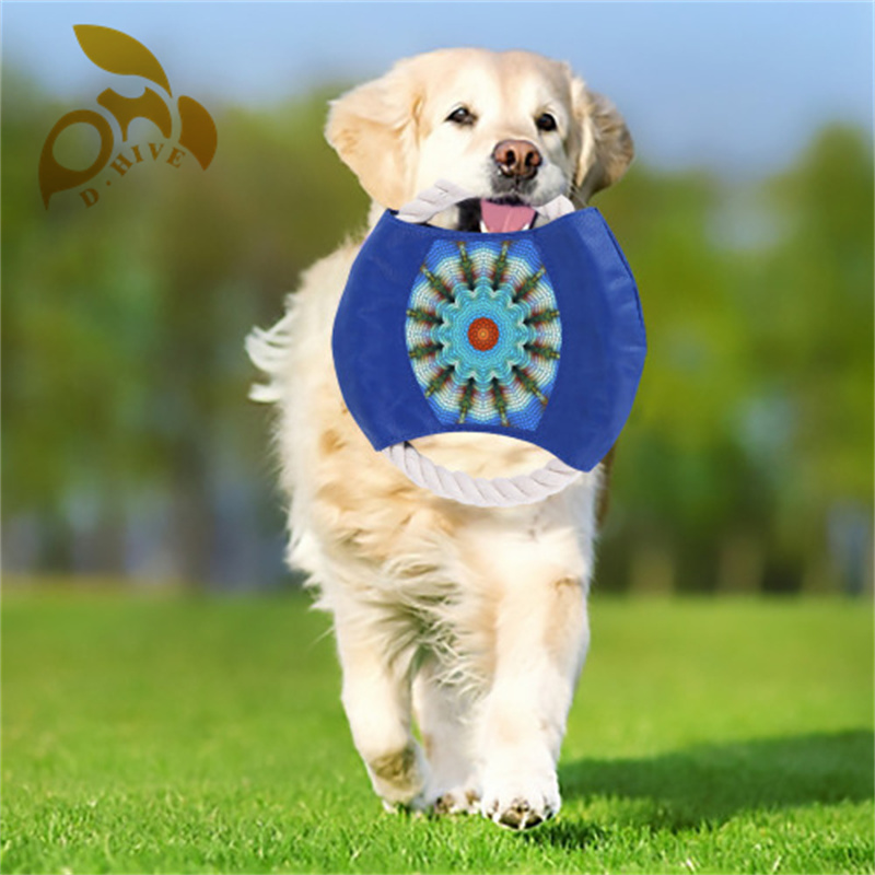new Cotton rope frisbee dog toy training outdoors
