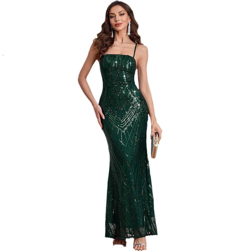 Maxi Dress Sexy Sequin Backless Camisole Dress For Women S Parties And Evening Gowns Formai Dress