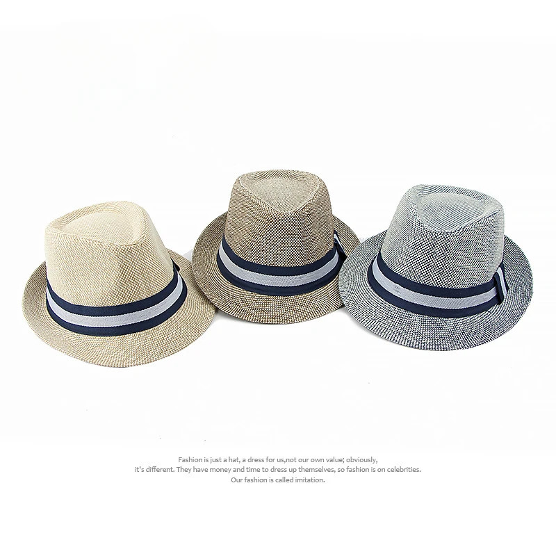 Middle-aged and Elderly Mens Top Hat Spring Summer Sun Protection Beach Cap Grass Wedding Fedora Jazz Hat Party 250516