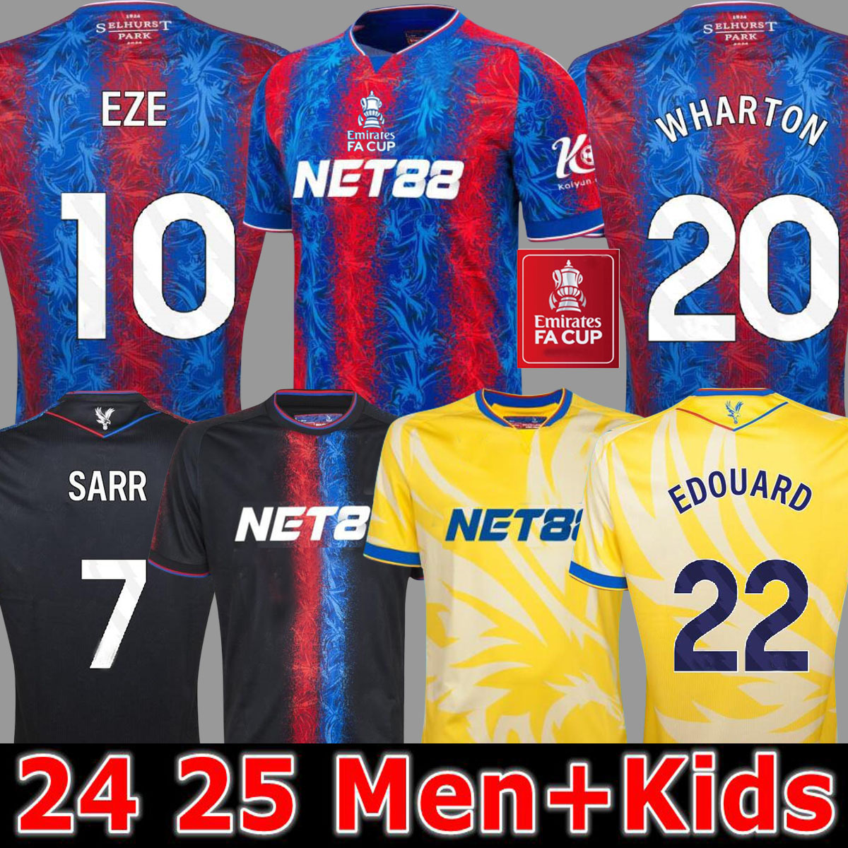 24 25 OLISE Crystals Palace Soccer Jerseys 24 25 ZAHA EZE J.AYEW home Top Football shirt Kit BENTEKE SCHLUPP MATETA EDOUARD GALLAGHER jersey uniforms LERMA DOUCOURE