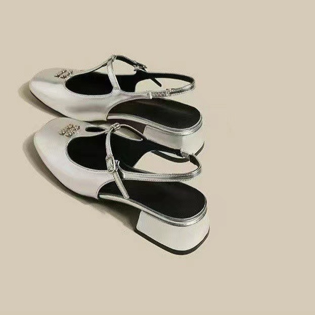 Free shipping Designer's high-heeled sandals for women in summer 2025. Fashionable, elegant and versatile. Patent leather Mary Jane women's 