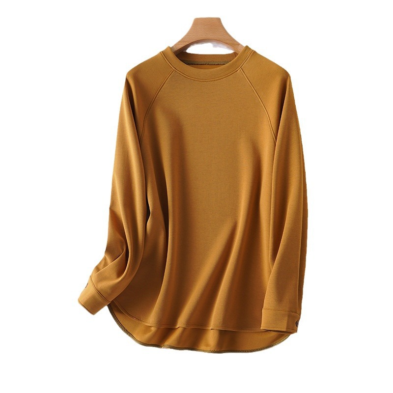 L1902 Simple all-match shirt button round collar sweater women's loose lazy style small size pullover top
