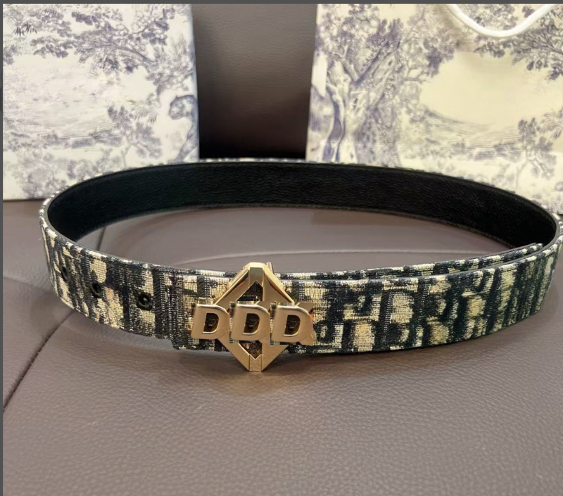 Tang Cao Pattern Retro Belt Buckle Street Dance Hip Hop Big Head Belt Western Denim Buckle Unisex Belt with box width3.8cm length 100cm -125cm