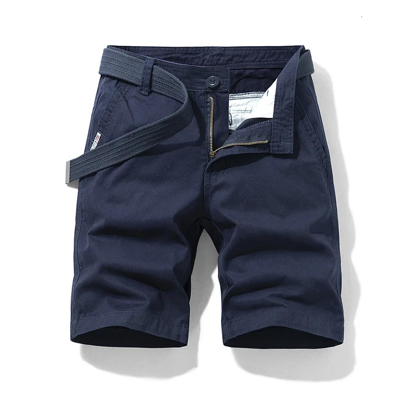 Summer thin multi pocket pure cotton workwear shorts mens oversized loose straight leg five point casual over knee beach shorts 250517