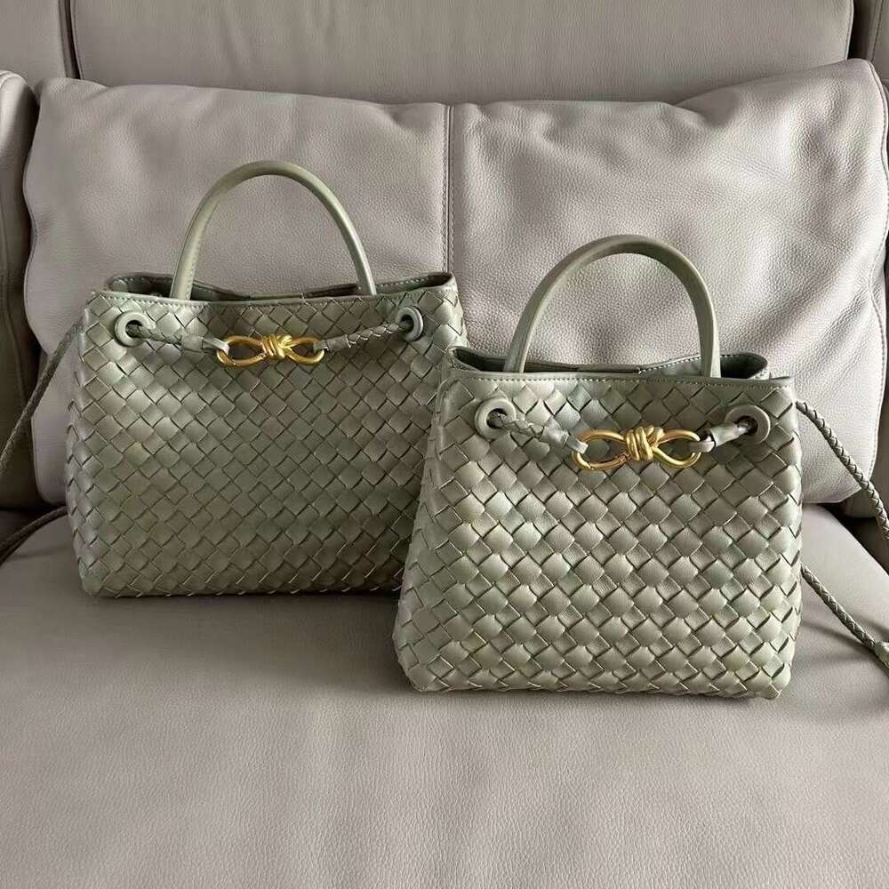 Spring Summer New Women s Knitted Andiamo Genuine Leather Shoulder Cross Bag Versatile Handbag Trend