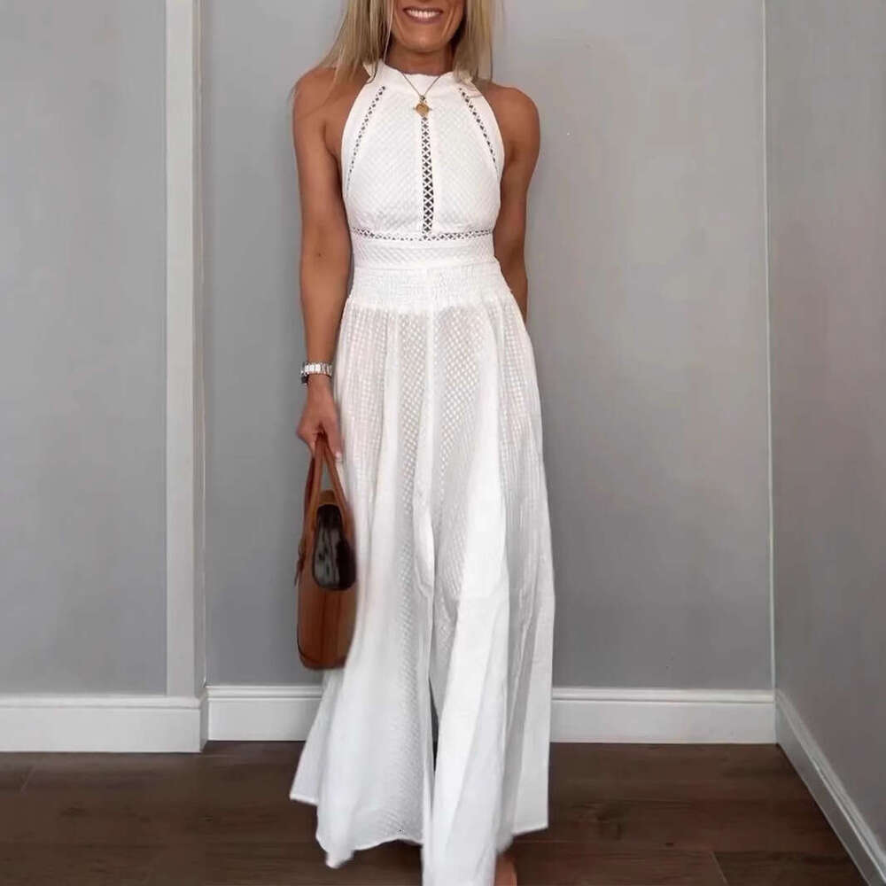 Maxi Dress Summer New Women S Halter Neck Sleeveless Backless Lace Up Dress Long Skirt Dress KQ
