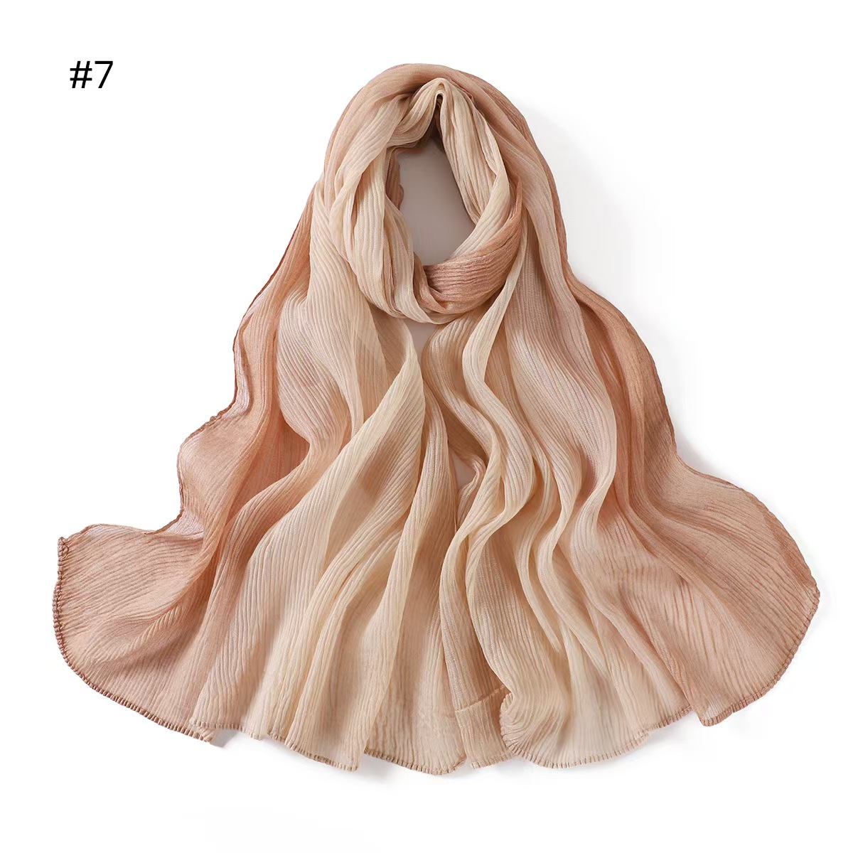 T743 Spring and Summer Gradient Color Cotton and Linen Long Scarf Cotton and Linen Scarf Travel Sunscreen Shawl