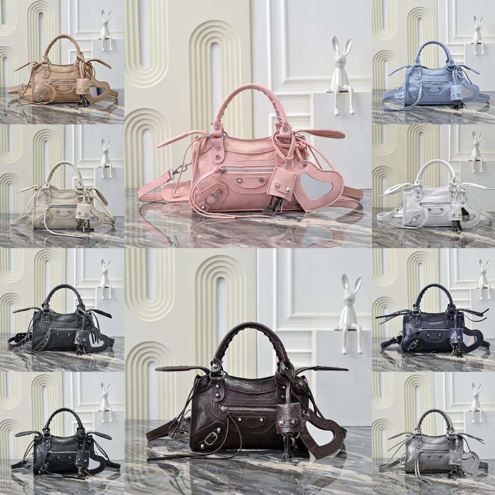 New Luxury Classic Le City Motorcycle Small Silver Nail Handbag Single Shoulder Crossbody Bag