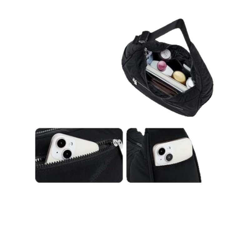 New Style Fashion Women's Small Size Down Quilted Shoulder Bag with Nylon Shoulder Purse and Handbag with Adjustable Shoulder Strap