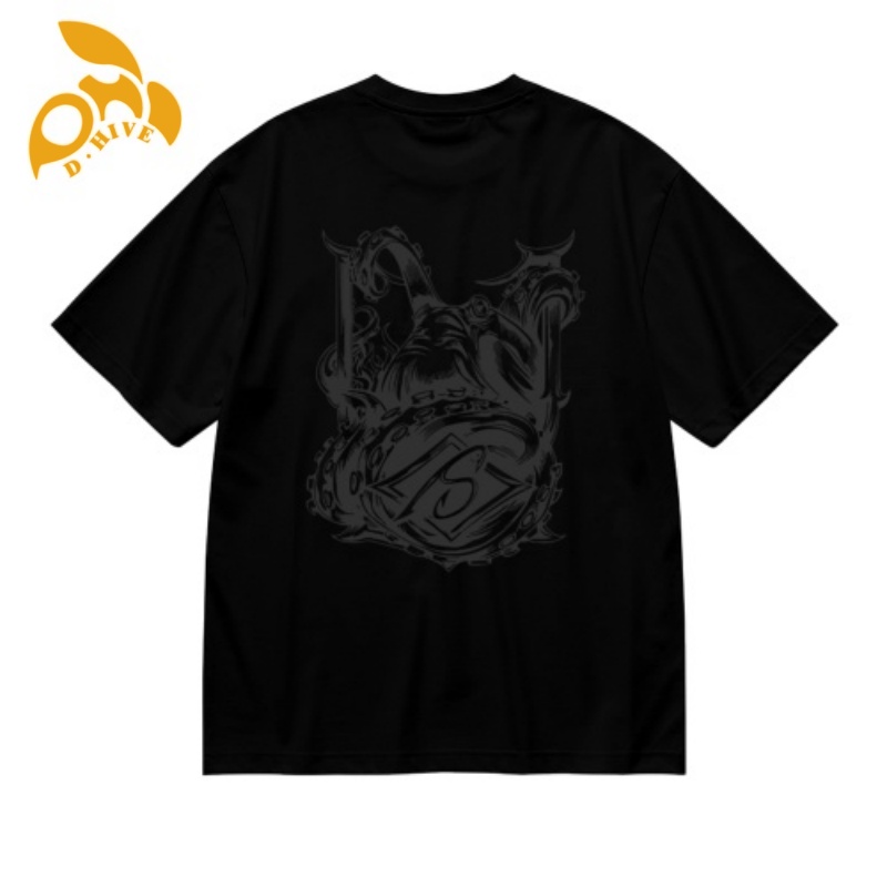 Free Shipping Designer Oversize shirt Short Sleeve Round neck black Customized Tees 180g Men's European size hot print T-shirt - back outdoor S-X
