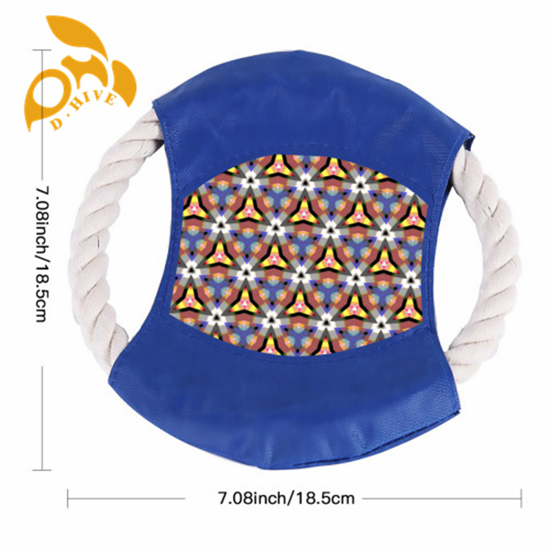 Cotton rope frisbee dog toy training outdoors