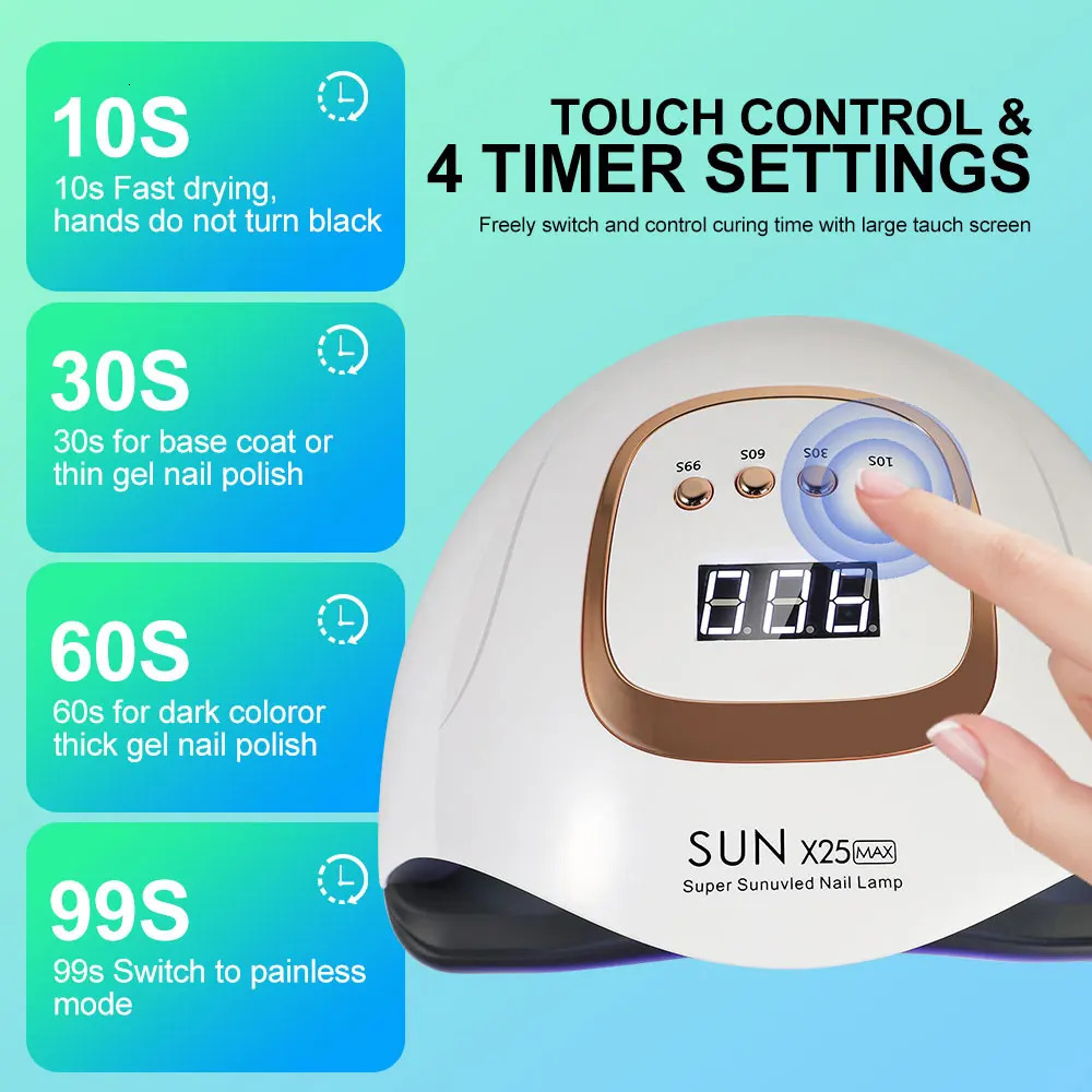 81LED UV Nail Art Lamp Dryer with 4 Timers and Auto Sensor Curing Lamp Professional Curing Gel Nail Polish Manicure Tool 250517