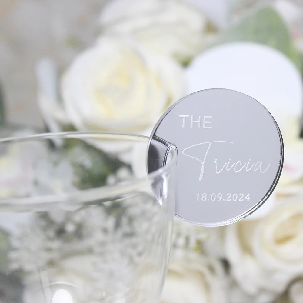 50PCS Personalized Drink Stirrers Acrylic Drink Tags Drink Markers Name Tags Glass Drink Charms Tags Toasting Tags Baby Shower 250515