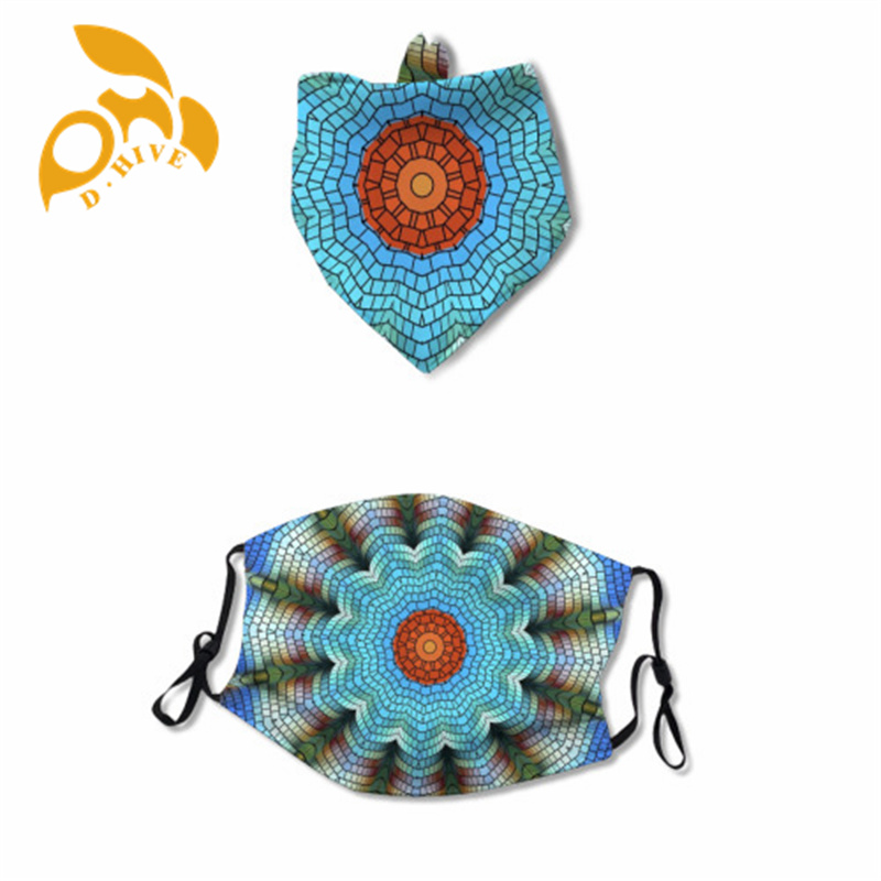 Mask+Dog Scarf polyester lightweight and breathable