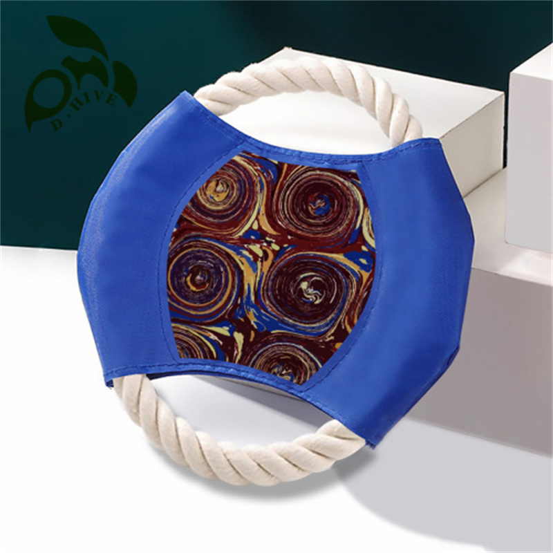 Cotton rope frisbee dog toy training outdoors hot sale