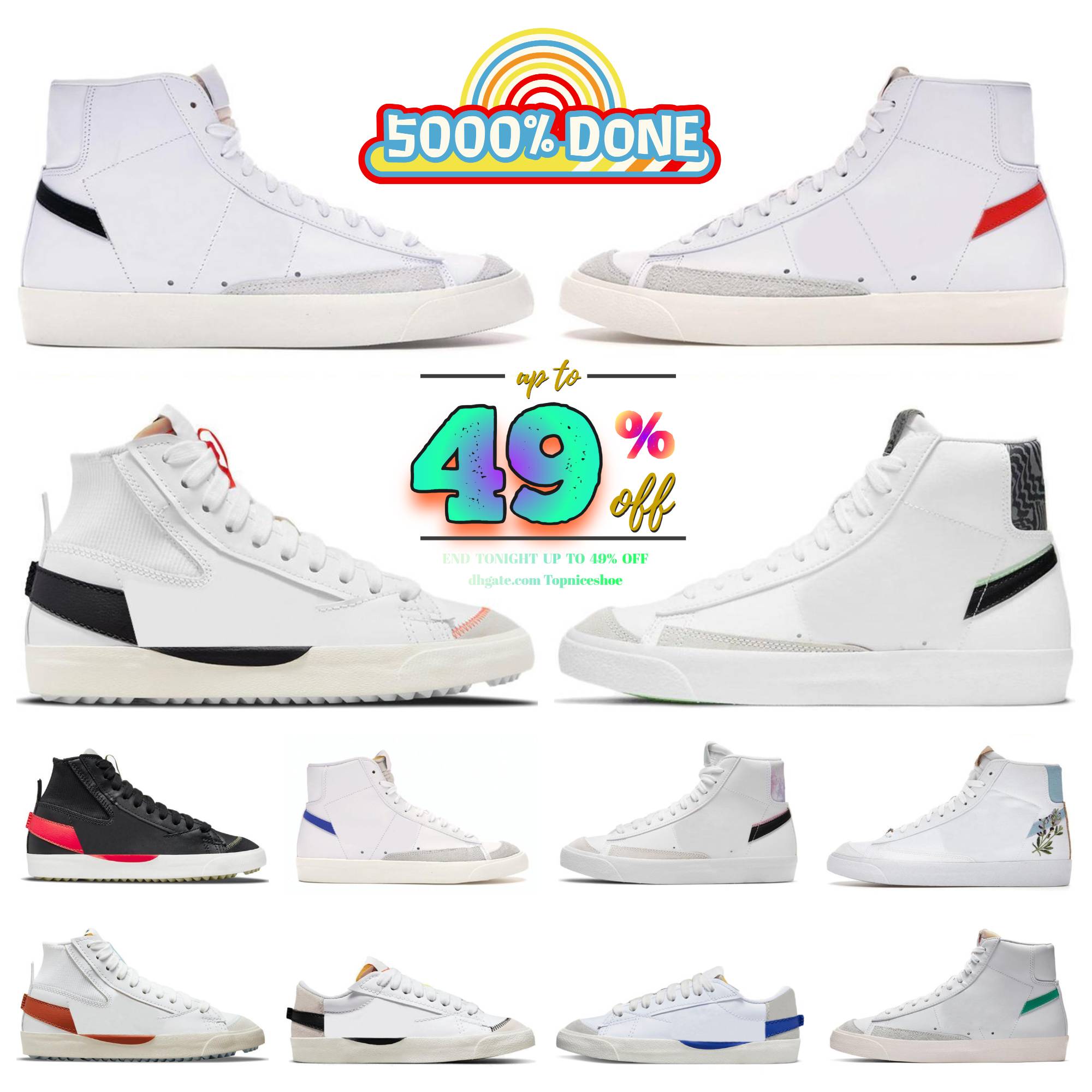 Classic Blazers Mid Casual Shoes 77 Vintage OG Mens Women Habanero Red Black White Indigo Pine Green Summit Arctic Punch Sail Gum Jumbo Men Trainers Platform Sneakers