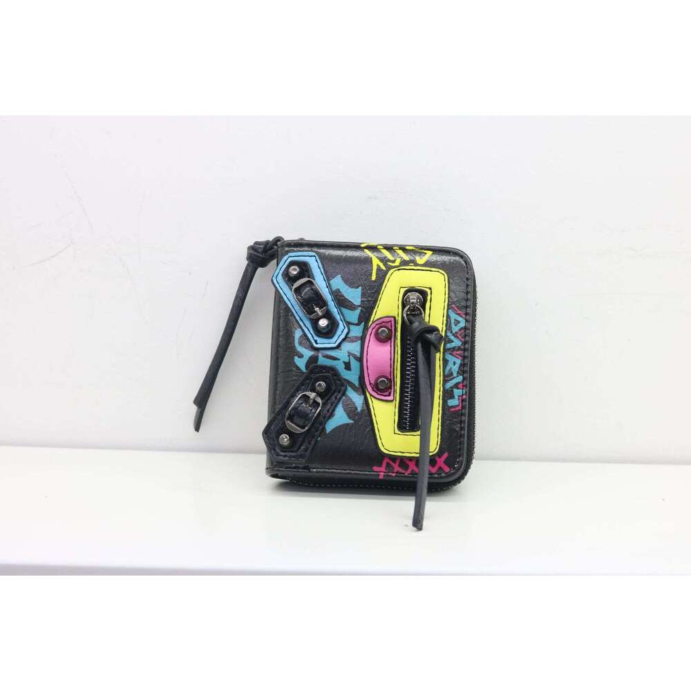 Graffiti new zipper style small wallet change card bag multifunctional