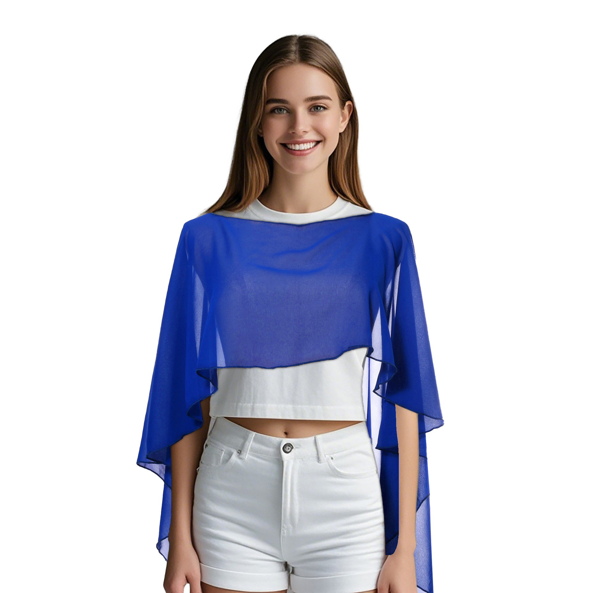 K755 Foreign trade chiffon pullover shawl pullover cloak extended shawl ladies sun protection arm cover manufacturers