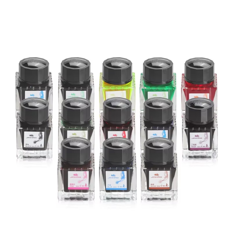 1 Bottles Jinhao 30ml Fountain Pen Ink Cartridge Refill Glass Bottled Pen Non-carbon Ink Fountain Pen Office Supplies Stationery