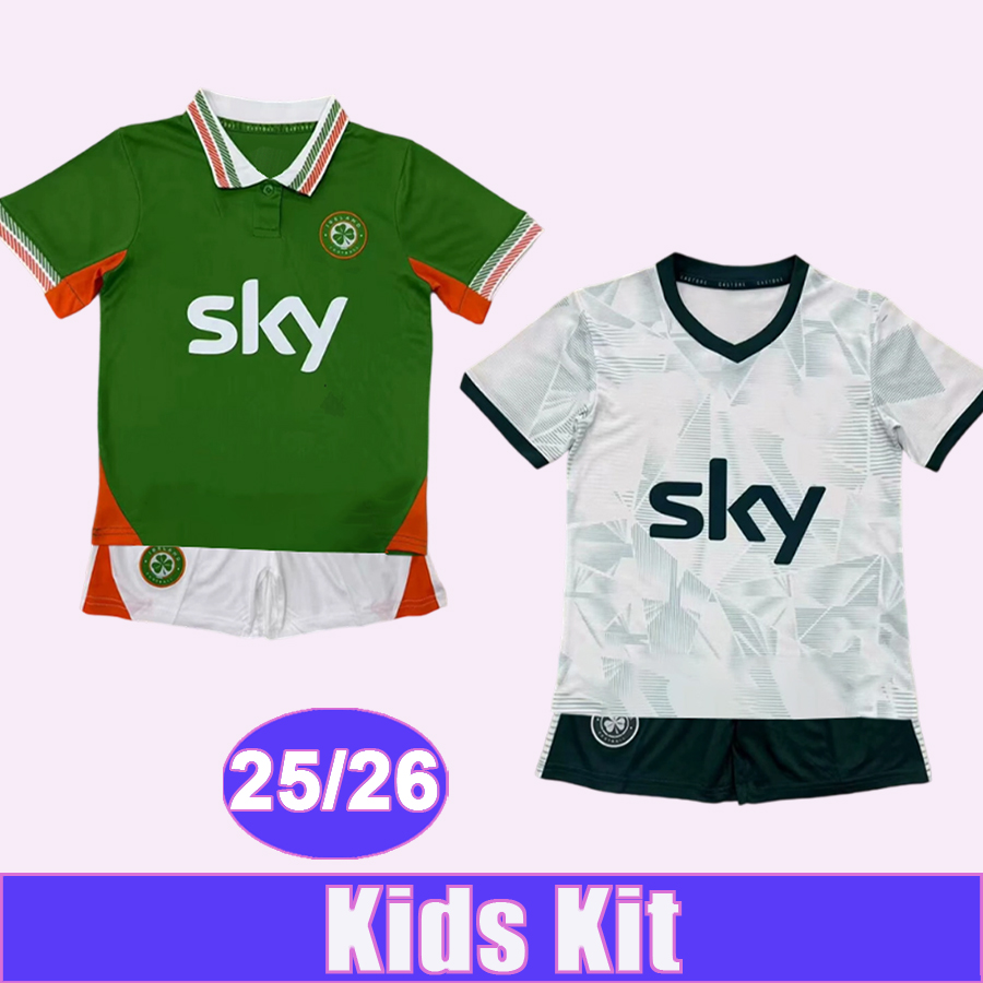 25 26 Ireland Kids Kit Soccer Jerseys National Team DOHERTY BRADY DUNNE SYKES TAYLOR FERGUSON IDAH Home Away Women's soccer team Football Shirts