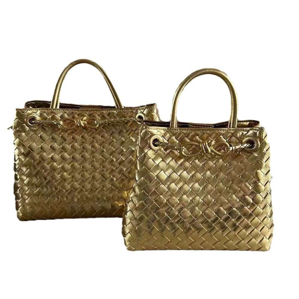 Spring Summer New Women s Knitted Andiamo Genuine Leather Shoulder Cross Bag Versatile Handbag Trend