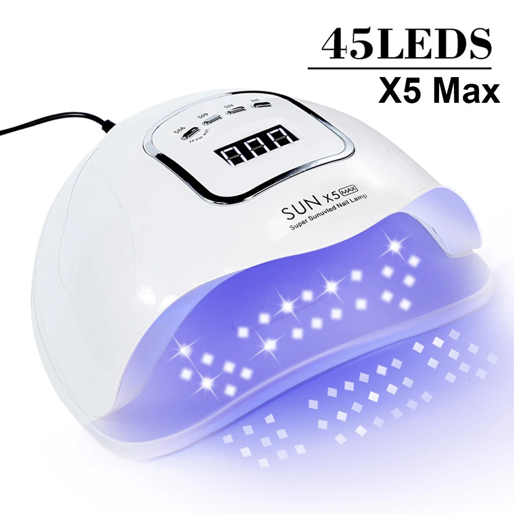 Professional UV Nail Art Lamp 45LED Nail Dryer with 4 Timers and Auto Sensor Drying Light for Gel Nail Polish Curing Nail Tools 250517