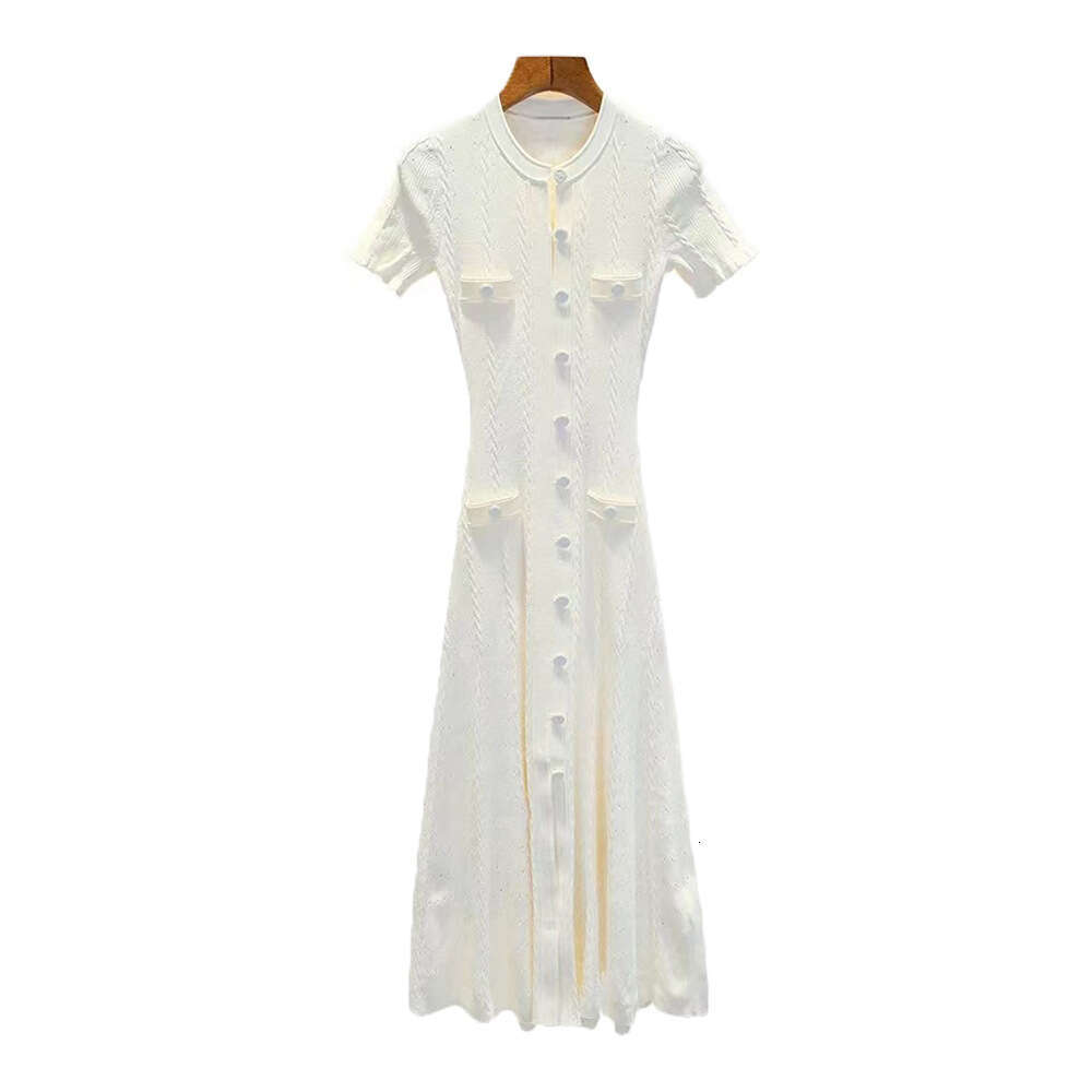 Maxi Dress Pure Yuan S Home New Autumn French Light Luxury Knitted Mushroom Edge Dress Female First Love Hollow Long Skirt KQ