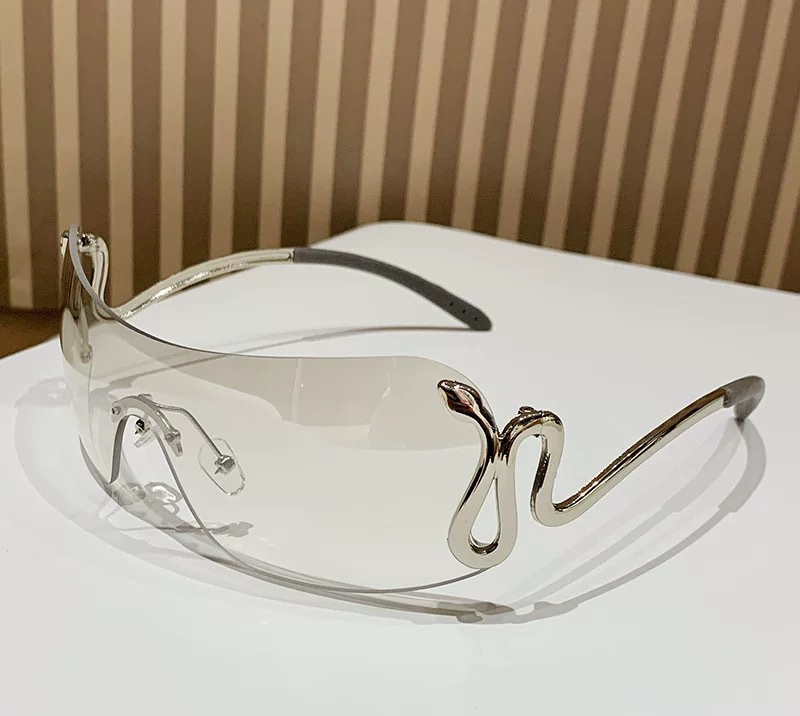 Free shipping designer sunglasses 2025 new fashion, high-end texture, luxurious frameless integrated sunglasses