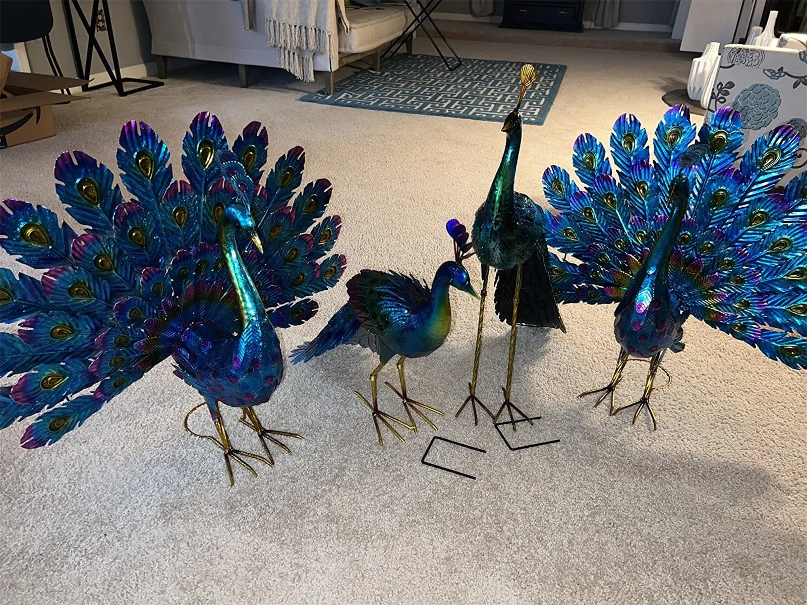 Peacock Statue Sculpture Handmade Crafts Ornament Animal Figurine Standing Posture Collectible Peacock Figurine Garden Craft 250517