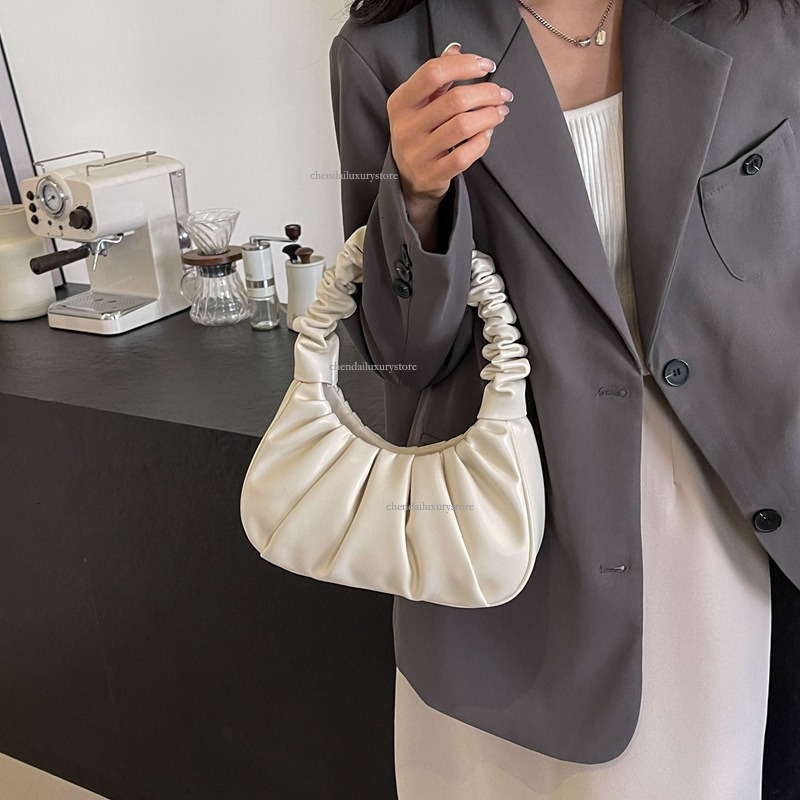 Free Delivery Designer Bag 2025 Fashionable Women's Spring And Summer High-end Handbag Pleated Sleeve Bag Niche Handheld Single Shoulder Dumpling