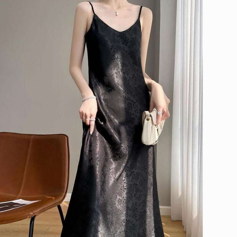 Maxi Dress Silk Silk Camisole Dress For Women S Summer New A Line Skirt Loose Plus Size Long Inner Long Skirt Formai Dress