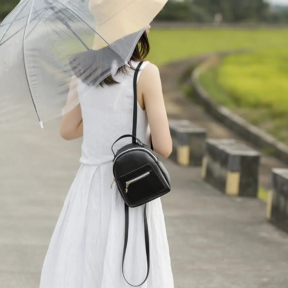 Small Business Mini Backpack Waterproof PU Daypack Shoulder Bag