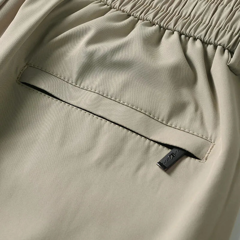 Mens Summer Casual Pants Ice Silk Elastic Waist Cool Breathable Running Sweatpants 5XL 250513Z