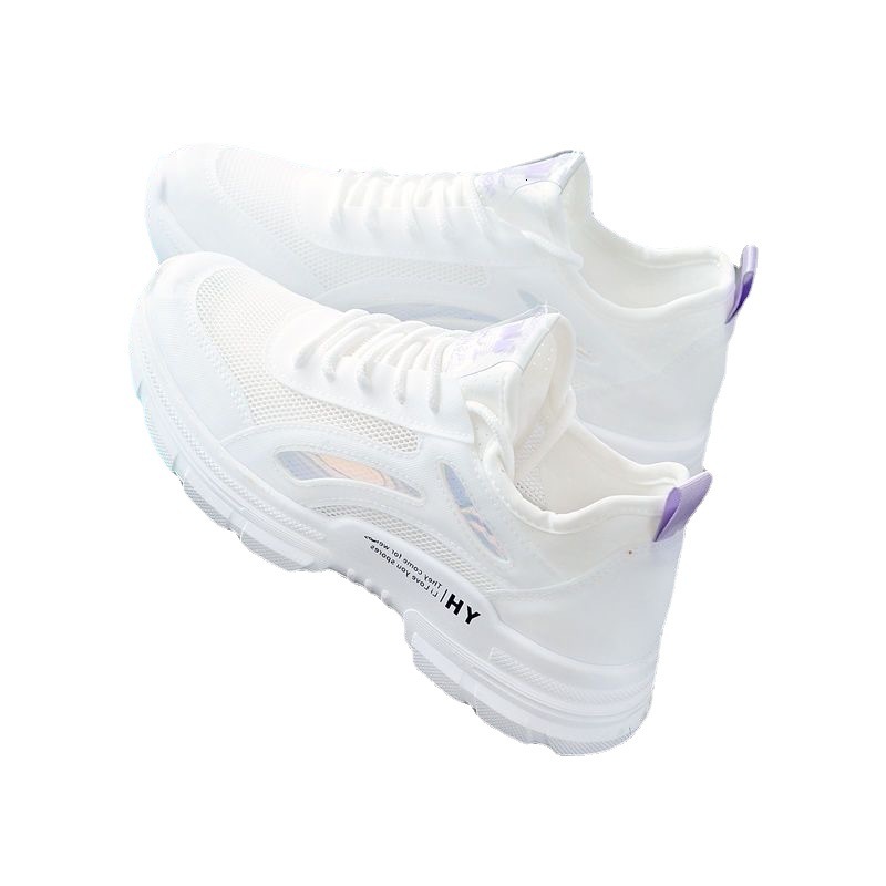New breathable mesh sports women's hollow leisure basic student flat shoes designer fashionable daily commuting white small shoes