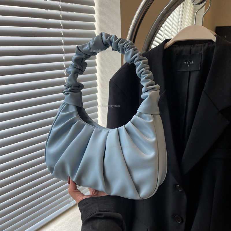 Free Delivery Designer Bag 2025 Fashionable Women's Spring And Summer High-end Handbag Pleated Sleeve Bag Niche Handheld Single Shoulder Dumpling