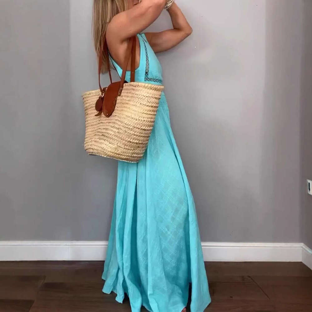 Maxi Dress Summer New Women S Halter Neck Sleeveless Backless Lace Up Dress Long Skirt Dress KQ