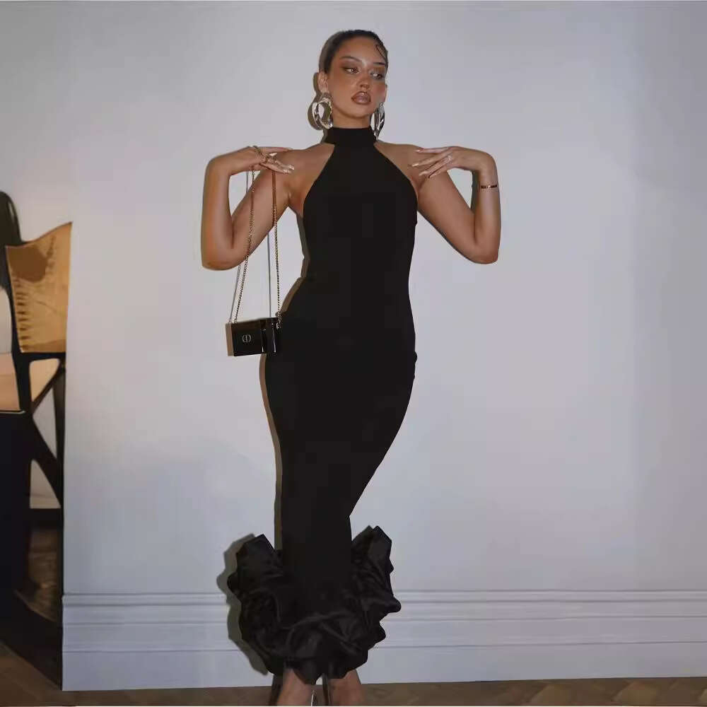 Maxi Dress Hot Selling New Bandage Fashionable And Elegant Sleeveless Layered Party Dress KQ