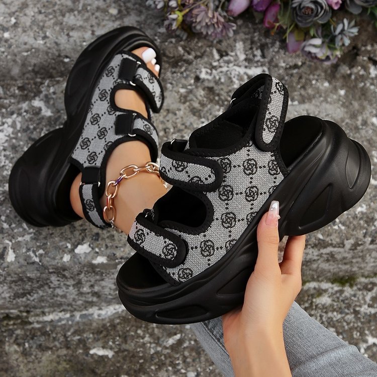 Free Shipping Summer Beach Sandals 2025 New Design Fashion Sandals for Women Height increasing thick soled Comfortable slides shoes size 35-40 Hot Sal