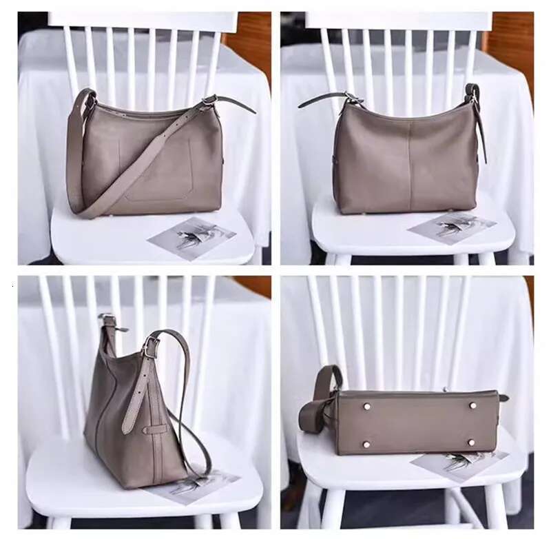 Fashion Vintage Designer Handmade Genuine Women's Shoulder Bag Outdoor Daily Travel Simple Cow Leather Underarm Bag.