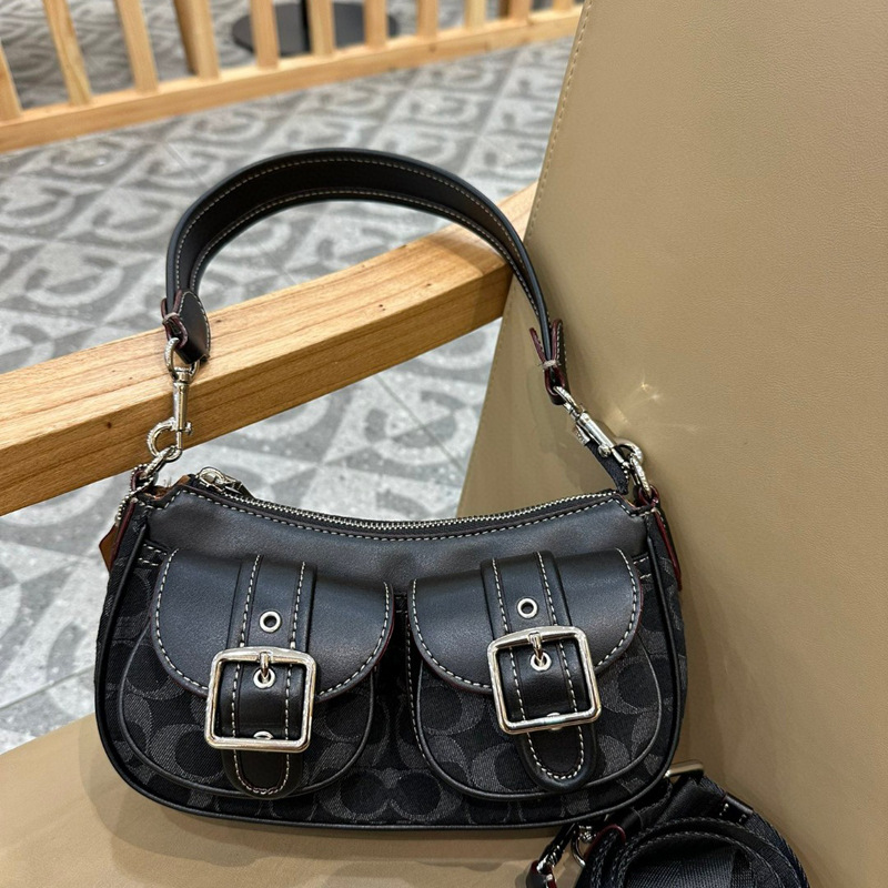 New cross-border women's handbag, vintage armpit bag, fashionable single shoulder crossbody mahjong motorcycle bag