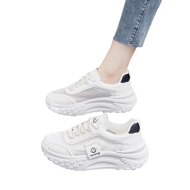 Hollow Women's Sports New Thick Soft soled Breathable Shoes Designer Fashion Trend Mesh Multi functional Casual Shoes