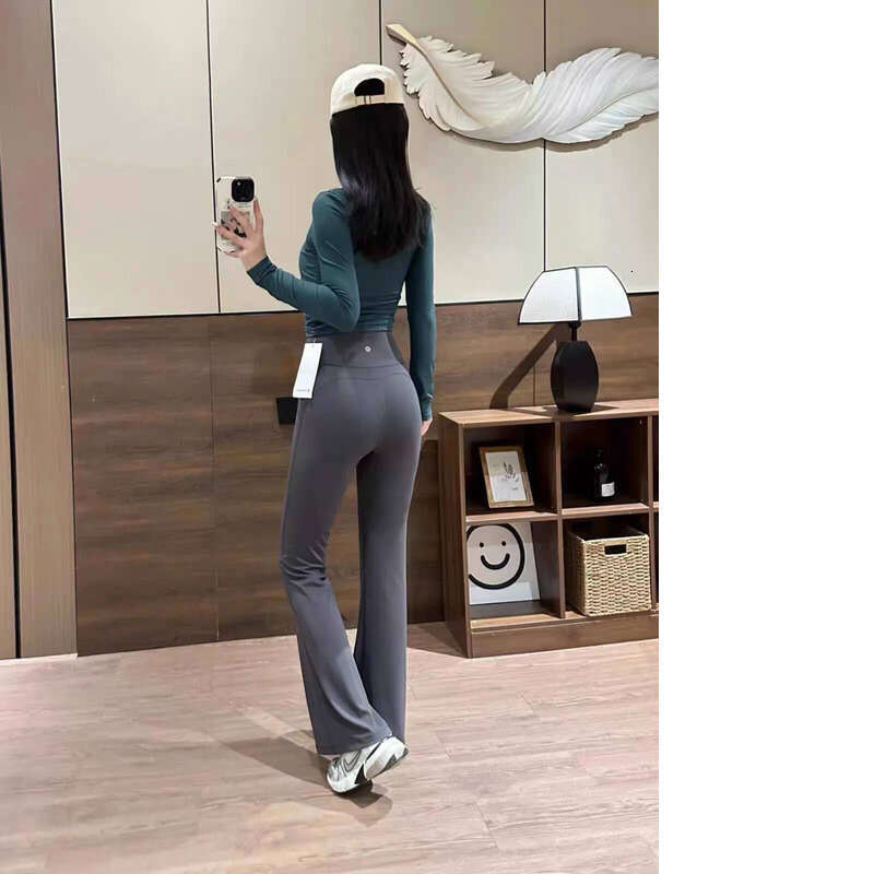 2025 Align Women Designer Yoga Pants Solid Color Nude High Waist Tummy Control Workout Leggings Flared Jogging Sports Pants Loose Fit Gym Activewear