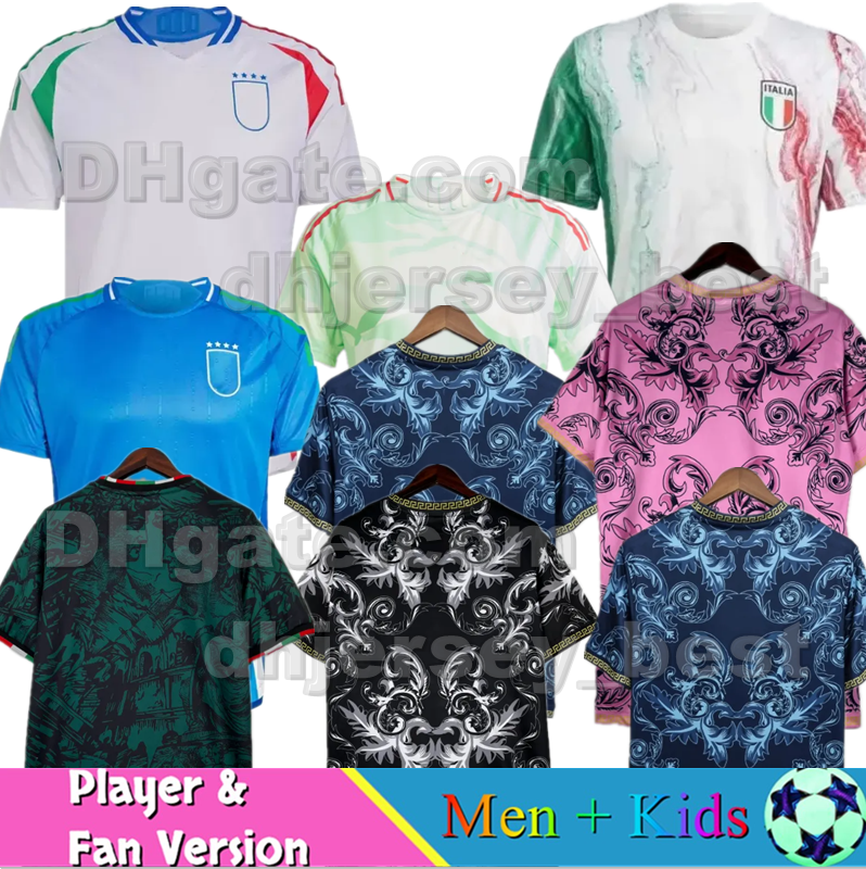 25 26 Italy Soccer Jerseys Italian 2025 2026 National Team DEL PIERO BAGGIO Italia Jersey VERRATTI CHIESA football Shirt BARELLA kids kit maillot de foot player
