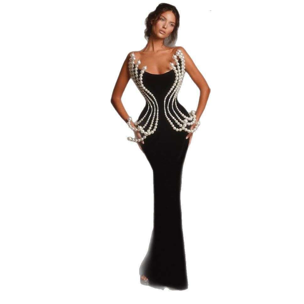 Maxi Dress New Bandage D Pearl Party Strapless Dress KQ