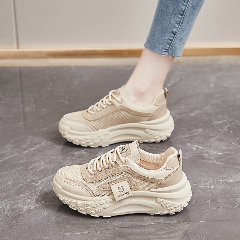 Hollow Women's Sports New Thick Soft soled Breathable Shoes Designer Fashion Trend Mesh Multi functional Casual Shoes