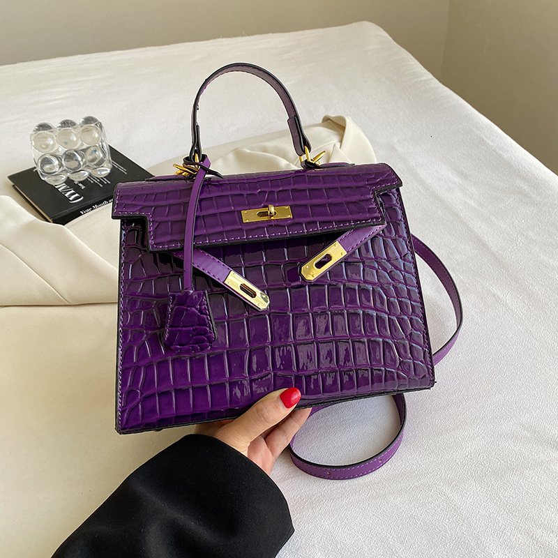 Top Quality Brand High-quality New Item Free Delivery Designer Bag 2024 Fashion Kelly High-end Portable Small Square Crocodile Pattern Shoulder Crossb