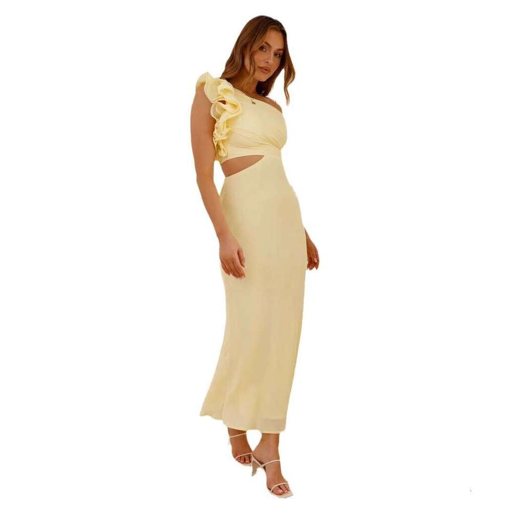 Maxi Dress Year Summer New Fashionable Single Shoulder Slim Fit Dress KQ