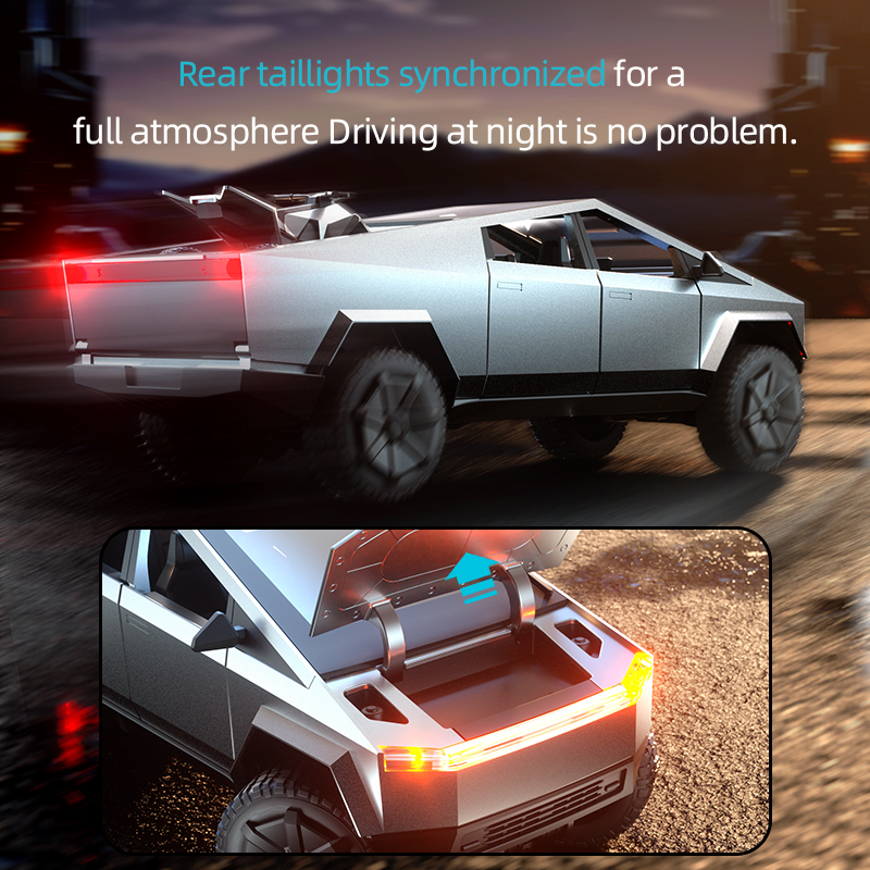 JJRC C8817 RC Car Full Scale Alloy Remote Control Simulation Vehicle With In Car Motorcycle Alloy Pickup Truck Anti Collision Anti Drop 2.4G Wireless 