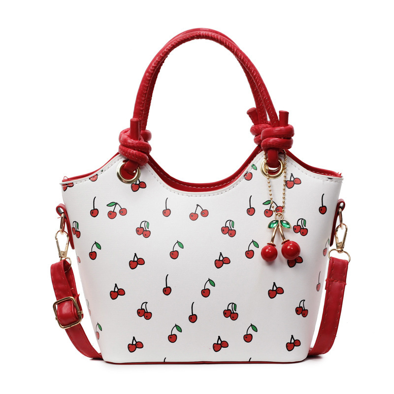 Free Delivery Designer Bag Trendy Girl Hand Fashionable Commuter Cherry Tote Niche Printed Texture Shoulder Underarm Luxury Bag