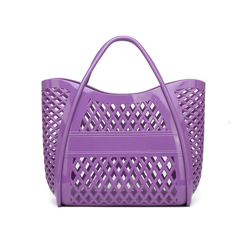 new handbag pvc jelly shopping beach bag bath and wash large capacity hollow out handheld vegetable basket